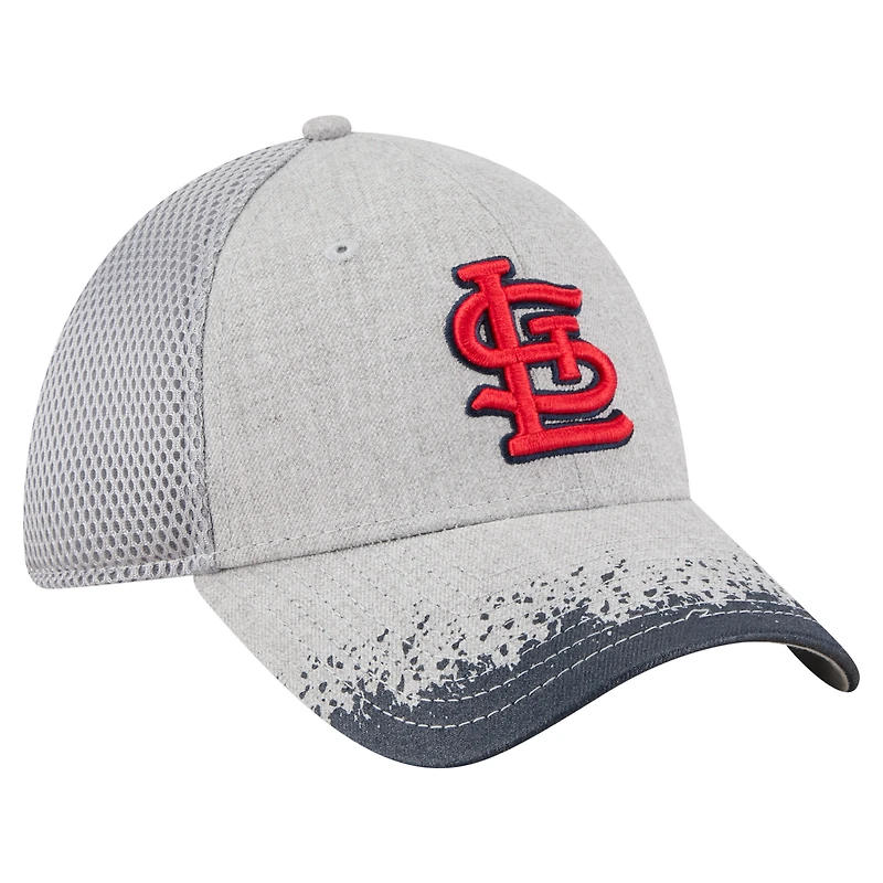 Men's New Era Gray St. Louis Cardinals Visor Paint Splatter 39THIRTY Flex Hat