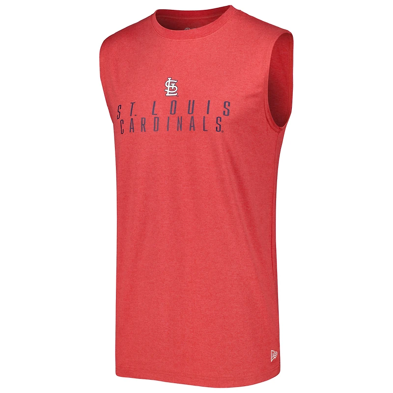 Men's New Era Heather Red St. Louis Cardinals Team Muscle Tank Top