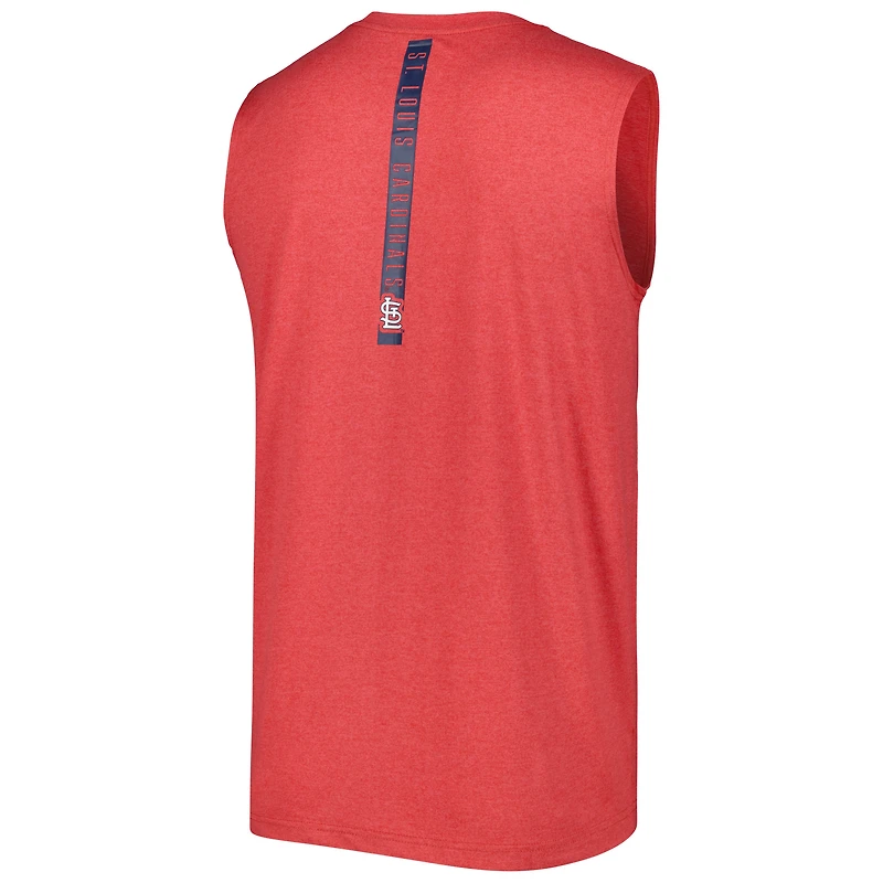Men's New Era Heather Red St. Louis Cardinals Team Muscle Tank Top