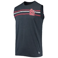 Men's New Era Heathered Navy St. Louis Cardinals Muscle Tank Top