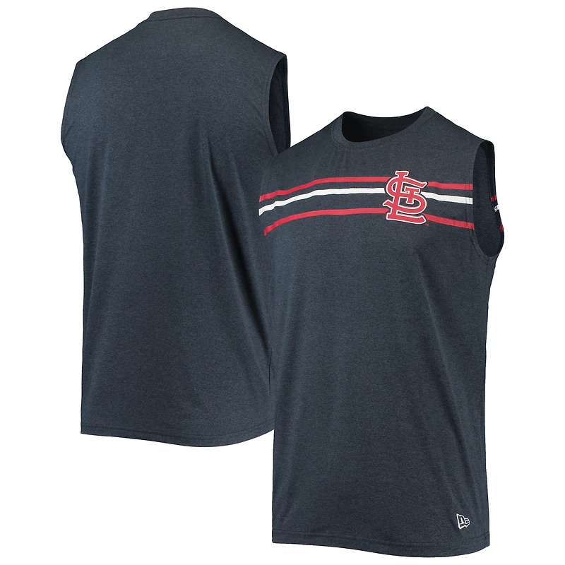 Débardeur New Era pour homme, bleu marine chiné, à l'effigie des Cardinals de Saint-Louis