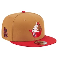 Men's New Era Khaki/Red St. Louis Cardinals Ice Cream 9FIFTY Snapback Hat