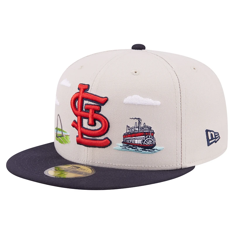 Men's New Era  Khaki St. Louis Cardinals City Icon 59FIFTY Fitted Hat
