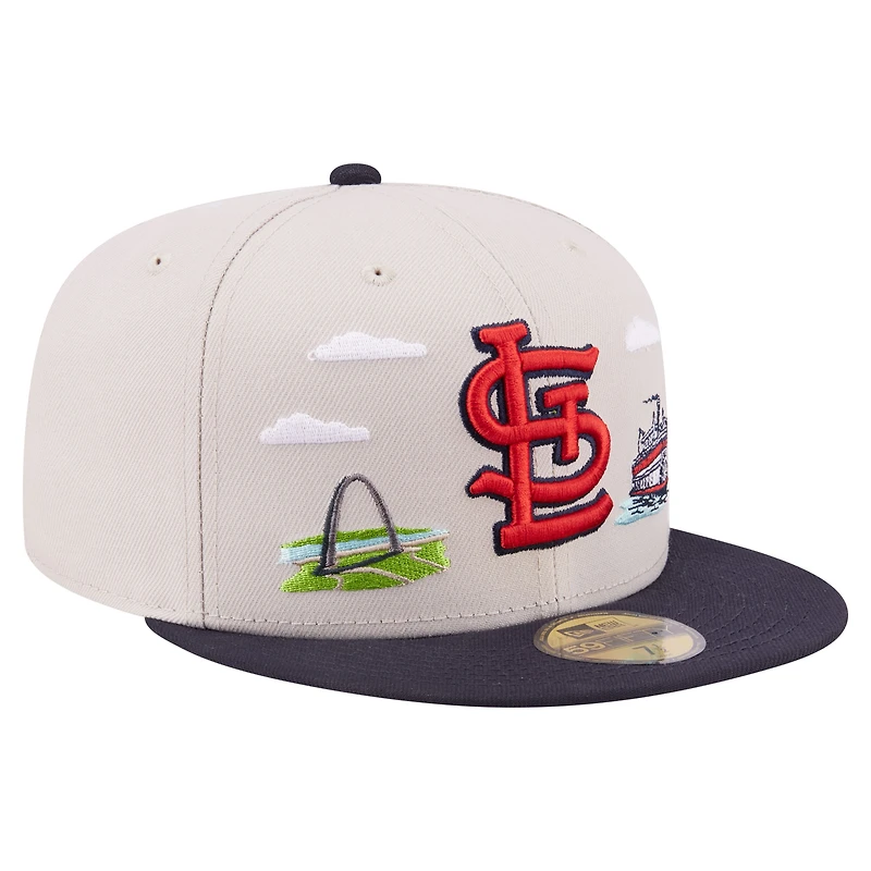 Men's New Era  Khaki St. Louis Cardinals City Icon 59FIFTY Fitted Hat