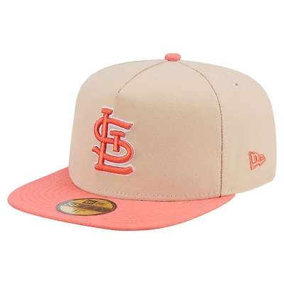 Men's New Era Light Beige/Coral St. Louis Cardinals Two-Tone Color Pack A-Frame 59FIFTY Fitted Hat