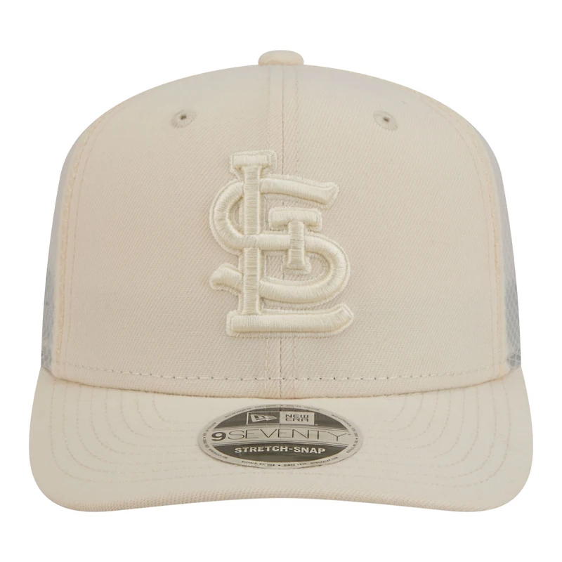 Men's New Era Light Beige St. Louis Cardinals Color Pack COOLERA 9SEVENTY Trucker Adjustable Hat