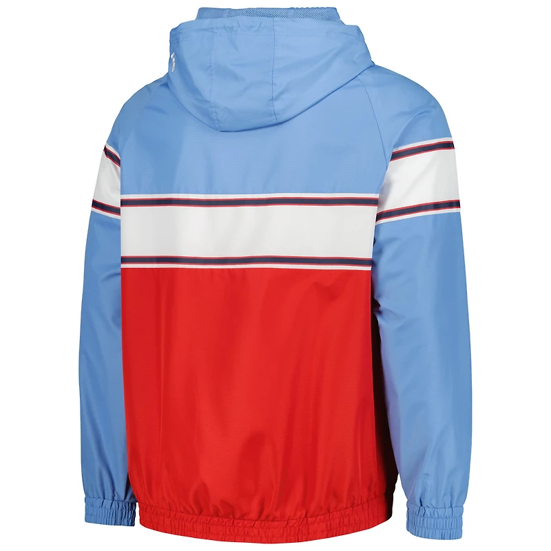 Sweat à capuche zippé raglan bleu clair New Era pour homme, modèle St. Louis Cardinals.