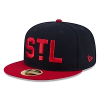 Men's New Era Navy/Red St. Louis Cardinals 2026 Baseball Hall of Fame 59FIFTY Fitted Hat