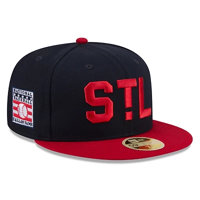 Men's New Era Navy/Red St. Louis Cardinals 2026 Baseball Hall of Fame 59FIFTY Fitted Hat