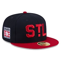 Men's New Era Navy/Red St. Louis Cardinals 2026 Baseball Hall of Fame 59FIFTY Fitted Hat