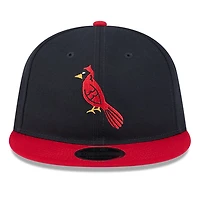 Men's New Era Navy/Red St. Louis Cardinals Baseball Hall of Fame Retro Crown 9FIFTY Adjustable Hat