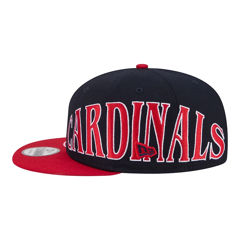 Casquette ajustable New Era 9FIFTY bleu marine/rouge pour homme, modèle St. Louis Cardinals.