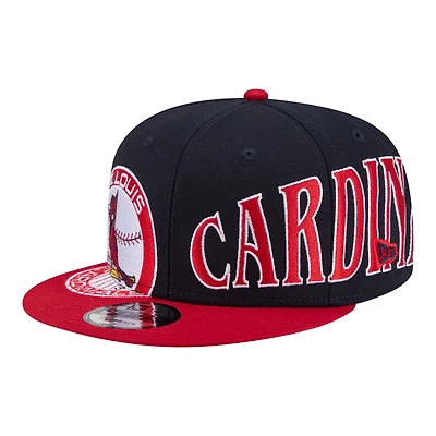 Casquette ajustable New Era 9FIFTY bleu marine/rouge pour homme, modèle St. Louis Cardinals.