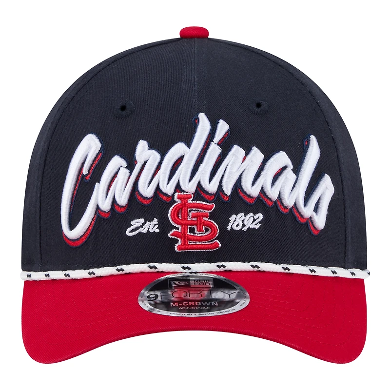 Men's New Era Navy/Red St. Louis Cardinals Team Loyal 9FORTY M-Crown Adjustable Hat