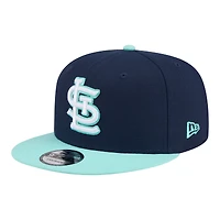 Men's New Era Navy/Turquoise St. Louis Cardinals 2-Tone Color Pack 9FIFTY Snapback Hat
