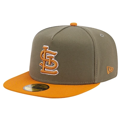 Men's New Era Olive/Orange St. Louis Cardinals Two-Tone Color Pack A-Frame 59FIFTY Fitted Hat