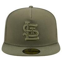 Men's New Era Olive St. Louis Cardinals Color Pack A-Frame 59FIFTY Fitted Hat