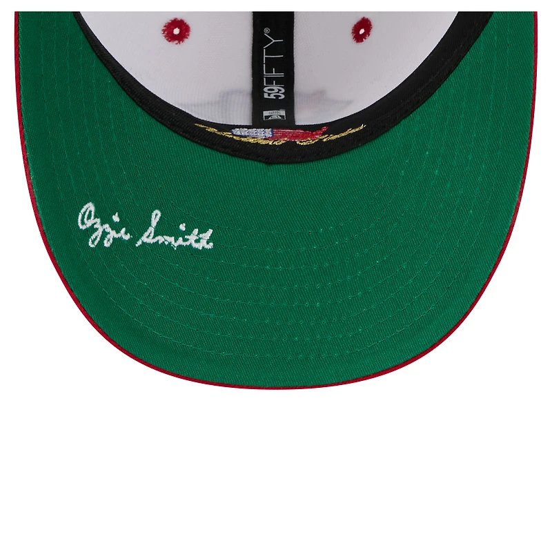 Casquette ajustée New Era Ozzie Smith blanche 59FIFTY des Cardinals de Saint-Louis pour homme