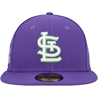 Casquette ajustée 59FIFTY pour homme avec écusson latéral violet St. Louis Cardinals Lime New Era