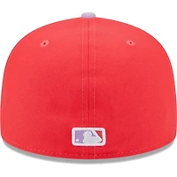 Casquette ajustée 59FIFTY Spring Color Two-Tone pour homme des Cardinals de Saint-Louis New Era rouge/lavande