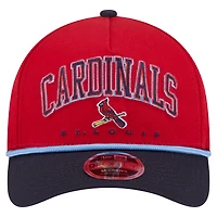 Casquette ajustable New Era Arch 9FORTY A-Frame M-Crown pour homme, rouge/bleu marine, des Cardinals de Saint-Louis