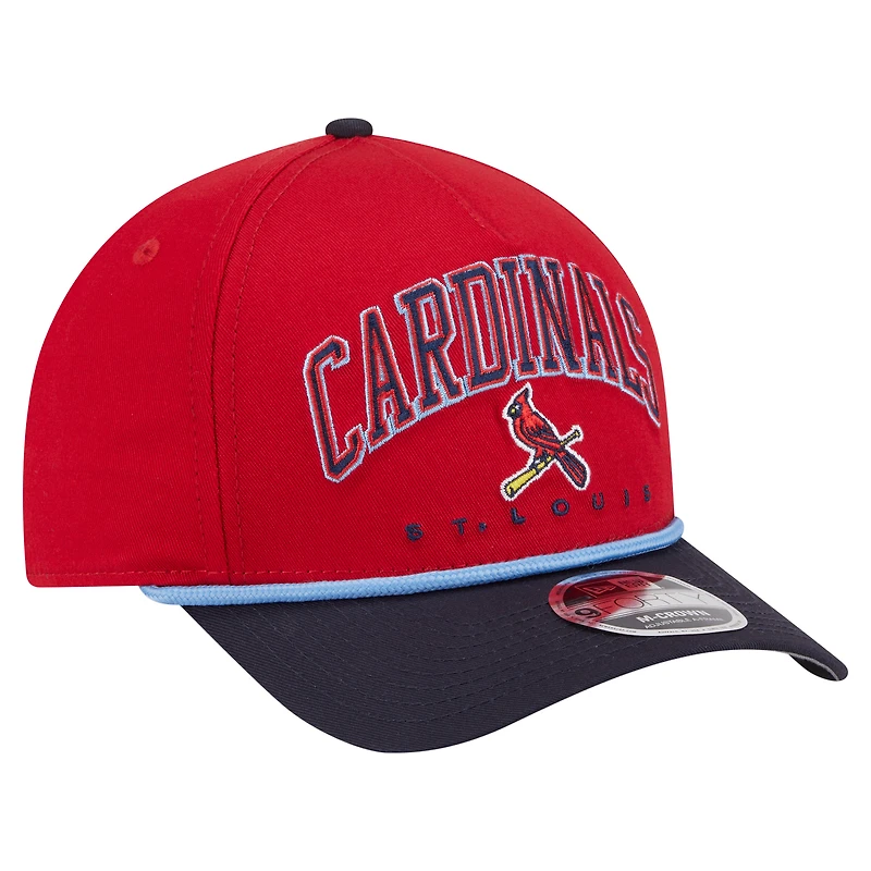 Men's New Era Red/Navy St. Louis Cardinals Arch 9FORTY A-Frame M-Crown Adjustable Hat