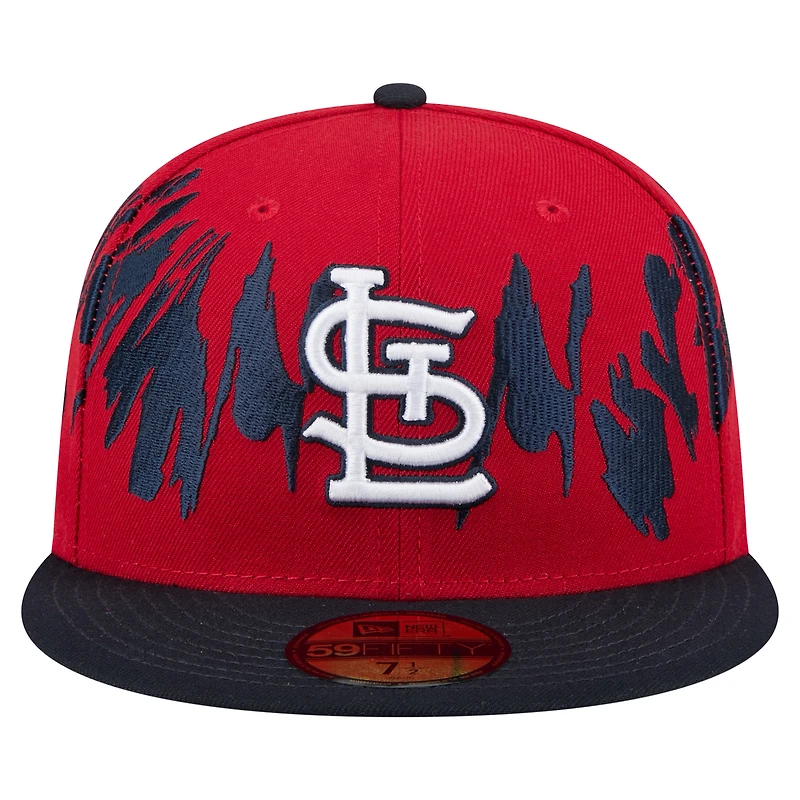 Casquette ajustée 59FIFTY à motif rétro pour homme New Era rouge/bleu marine des Cardinals de St. Louis