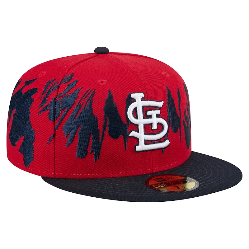 Casquette ajustée 59FIFTY à motif rétro pour homme New Era rouge/bleu marine des Cardinals de St. Louis