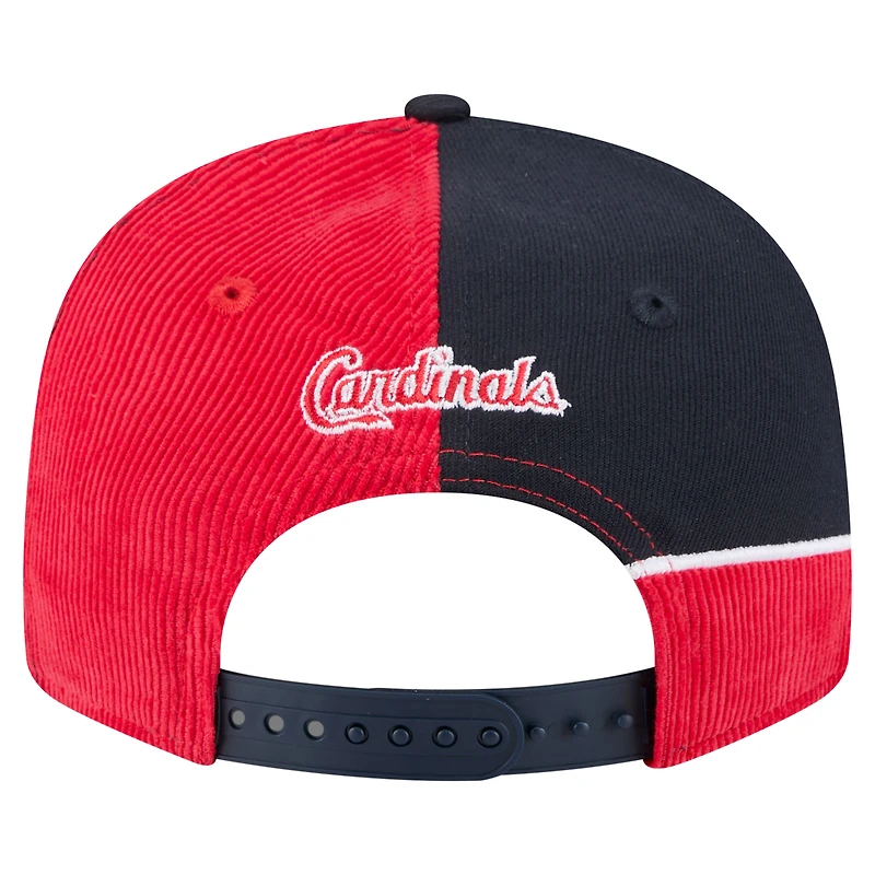 Men's New Era Red/Navy St. Louis Cardinals Retro Split Corduroy Snapback Hat