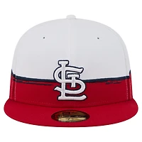 Casquette ajustée 59FIFTY Paint Stroke rouge/blanche New Era pour homme des Cardinals de Saint-Louis