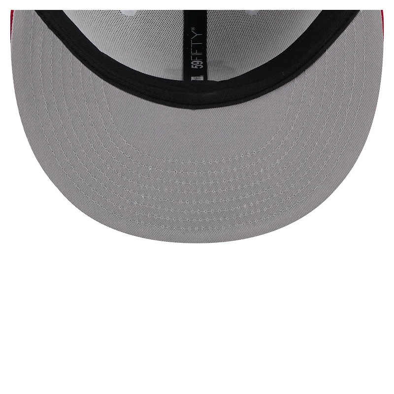Casquette ajustée 59FIFTY Paint Stroke rouge/blanche New Era pour homme des Cardinals de Saint-Louis