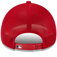 Men's New Era Red St. Louis Cardinals 2026 Batting Practice Apex 9FORTY Adjustable Trucker Hat