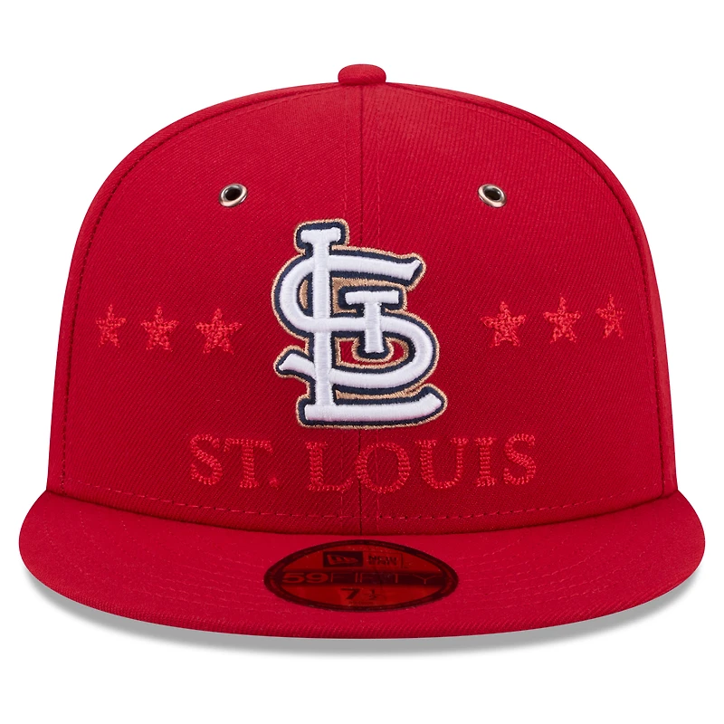 Casquette ajustée New Era rouge pour homme, modèle 59FIFTY, édition spéciale match des étoiles de la MLB 2026 Cardinals Saint-Louis