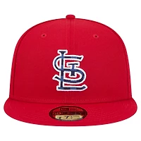 Casquette ajustée 59FIFTY à damier rouge pour homme des Cardinals de St. Louis New Era