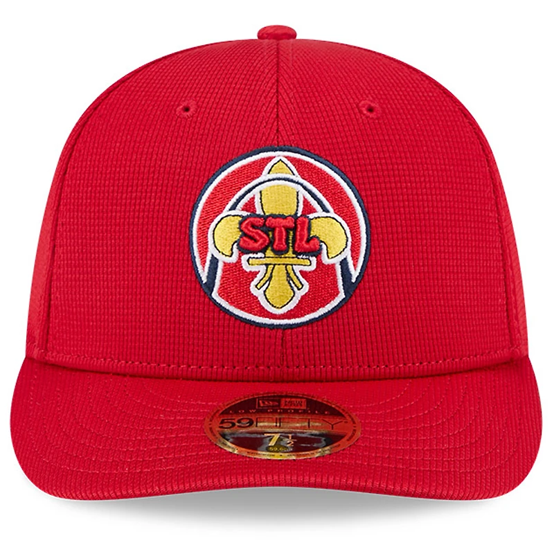 Casquette d'entraînement au bâton City Connect 59FIFTY rouge New Era pour homme des Cardinals de Saint-Louis