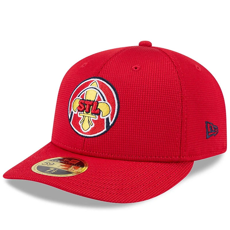 Casquette d'entraînement au bâton City Connect 59FIFTY rouge New Era pour homme des Cardinals de Saint-Louis