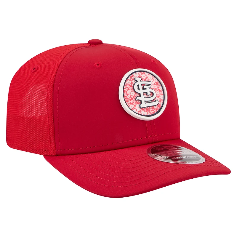 Men's New Era Red St. Louis Cardinals Floral Patch 9SEVENTY Adjustable Hat