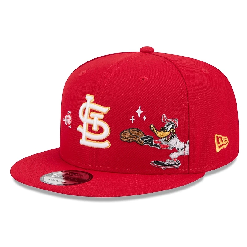 Casquette snapback New Era rouge St. Louis Cardinals Looney Tunes Daffy Duck 9FIFTY pour homme