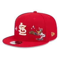 Casquette snapback New Era rouge St. Louis Cardinals Looney Tunes Daffy Duck 9FIFTY pour homme