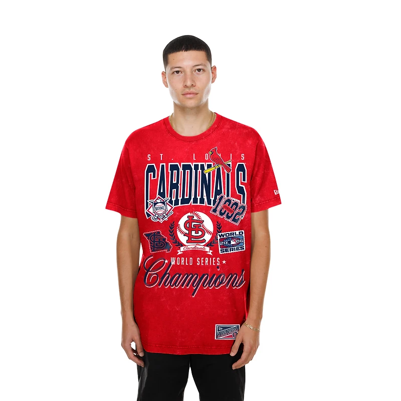 Men's New Era  Red St. Louis Cardinals Mineral Wash T-Shirt