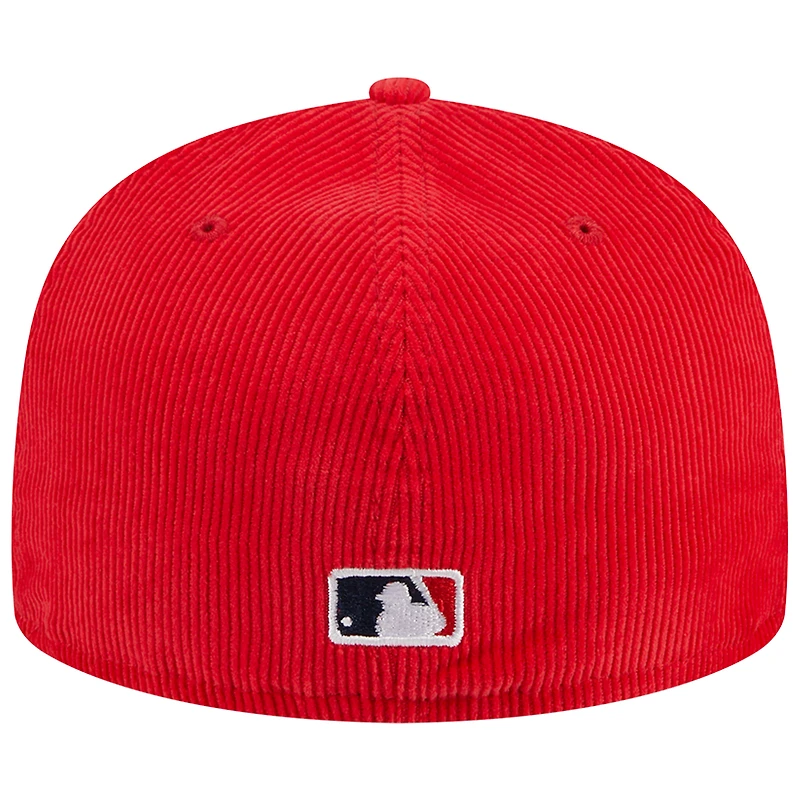 Casquette ajustée 59FIFTY en velours côtelé rouge St. Louis Cardinals New Era pour hommes