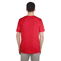 T-shirt New Era rouge à rayures rétro des Cardinals de Saint-Louis pour homme