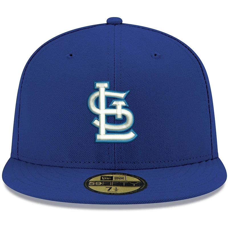 Casquette ajustée 59FIFTY blanche avec logo des Cardinals de Saint-Louis Royal New Era pour homme