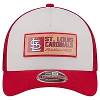 Men's New Era Stone/Red St. Louis Cardinals Text A-Frame Trucker 9FORTY Hat