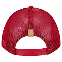 Men's New Era Stone/Red St. Louis Cardinals Text A-Frame Trucker 9FORTY Hat