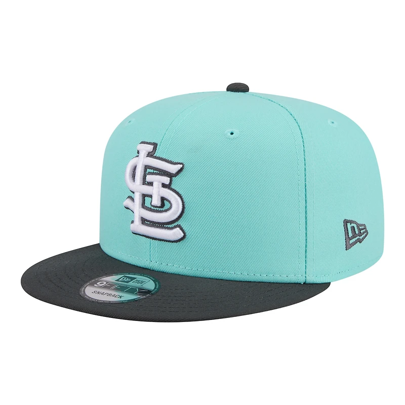 Men's New Era Turquoise/Charcoal St. Louis Cardinals Two-Tone Color Pack 9FIFTY Snapback Hat