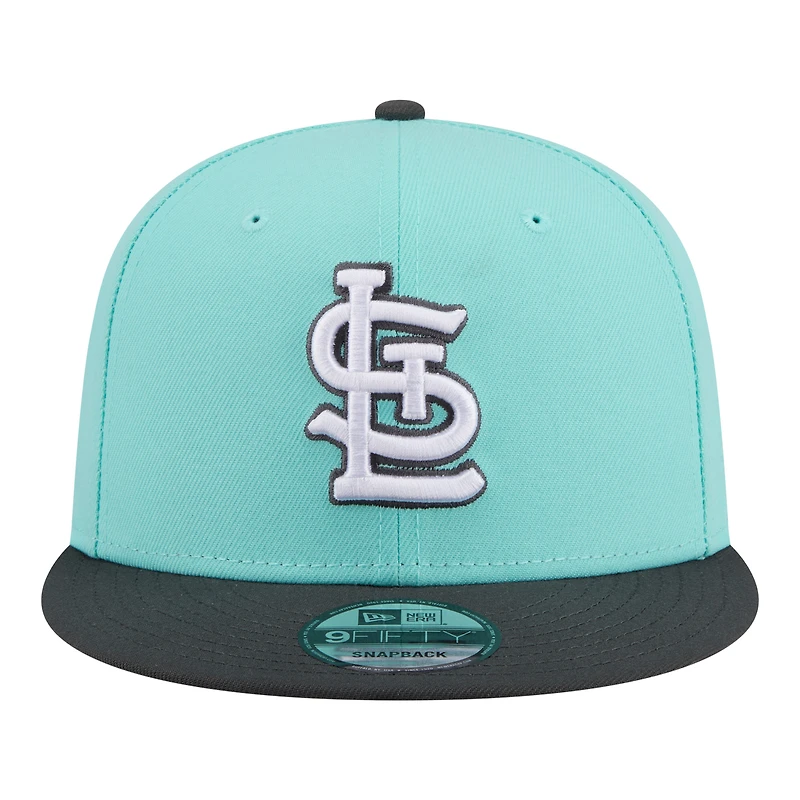 Men's New Era Turquoise/Charcoal St. Louis Cardinals Two-Tone Color Pack 9FIFTY Snapback Hat