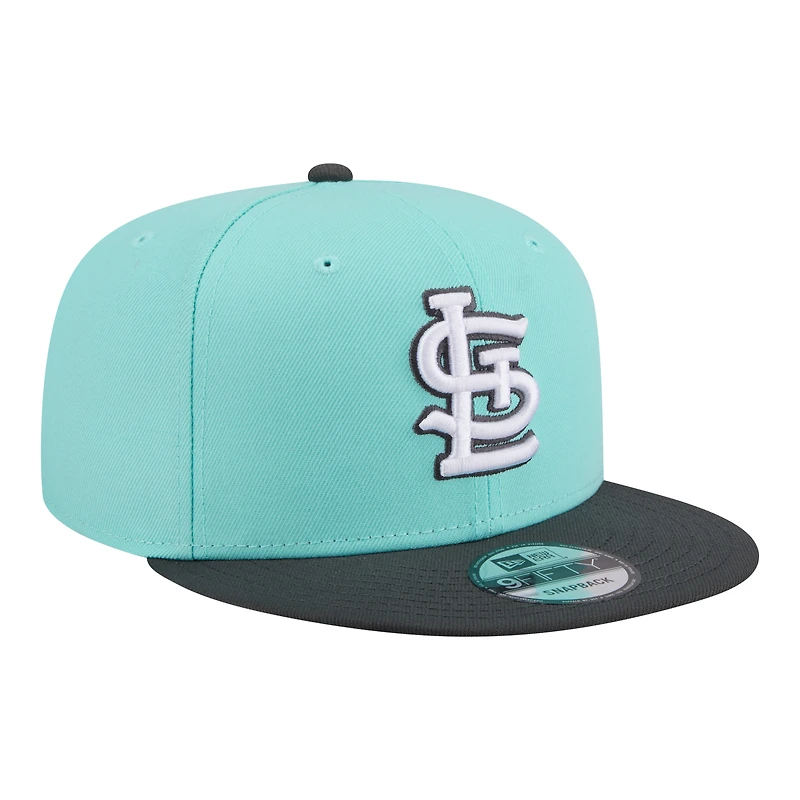 Men's New Era Turquoise/Charcoal St. Louis Cardinals Two-Tone Color Pack 9FIFTY Snapback Hat