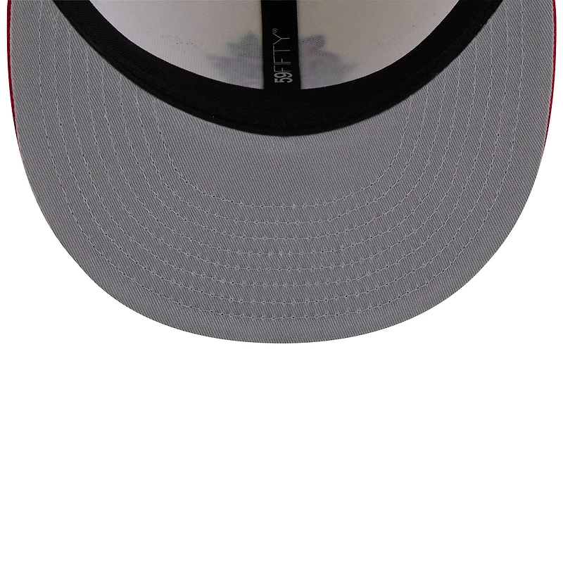 Casquette ajustée New Era 59FIFTY Blossom blanche et rouge pour homme, motif Cardinals de Saint-Louis
