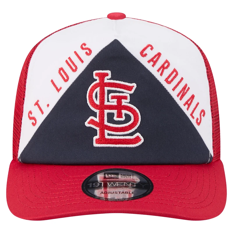 Men's New Era White/Red St. Louis Cardinals Retro Cut 19TWENTY Adjustable Trucker Hat